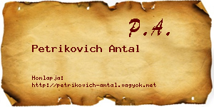 Petrikovich Antal névjegykártya